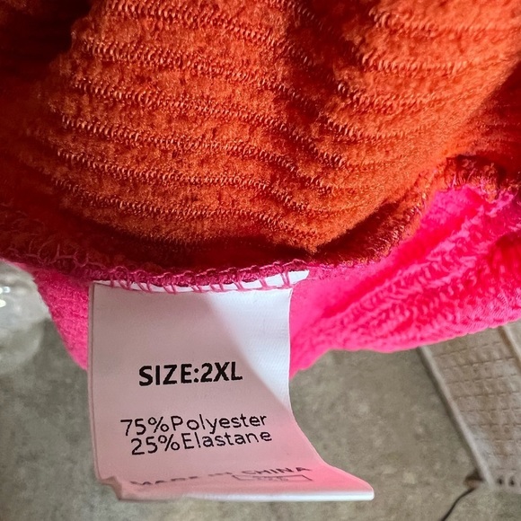 NEW ROSE LEOPARD LONG SLEEVE TOP | Ribbed  Color Block Plus Size 2XL - Picture 7 of 11